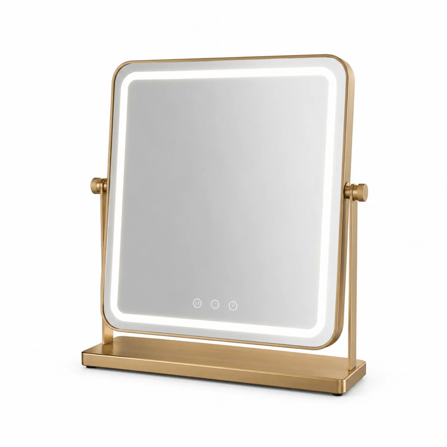 Miroir de Maquillage LED Cadre en Métal Or 30x40cm