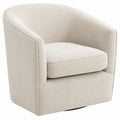 Fauteuil pivotant en tissu bouclé Crème