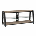 Meuble TV Bois Verre Noir 120x40x50 cm