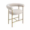 Chaise de Bar en Lin avec Cadre Métallique Doré 75 cm