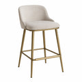 Tabouret de bar en métal et tissu beige