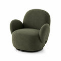Fauteuil pivotant en tissu bouclé vert