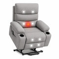 Fauteuil Relax Électrique en Tissu Gris avec Massage et Chauffage