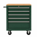 Armoire à outils en métal avec cinq tiroirs et roulettes Vert