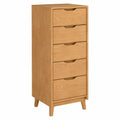 Commode Haute à 5 Tiroirs en Bois