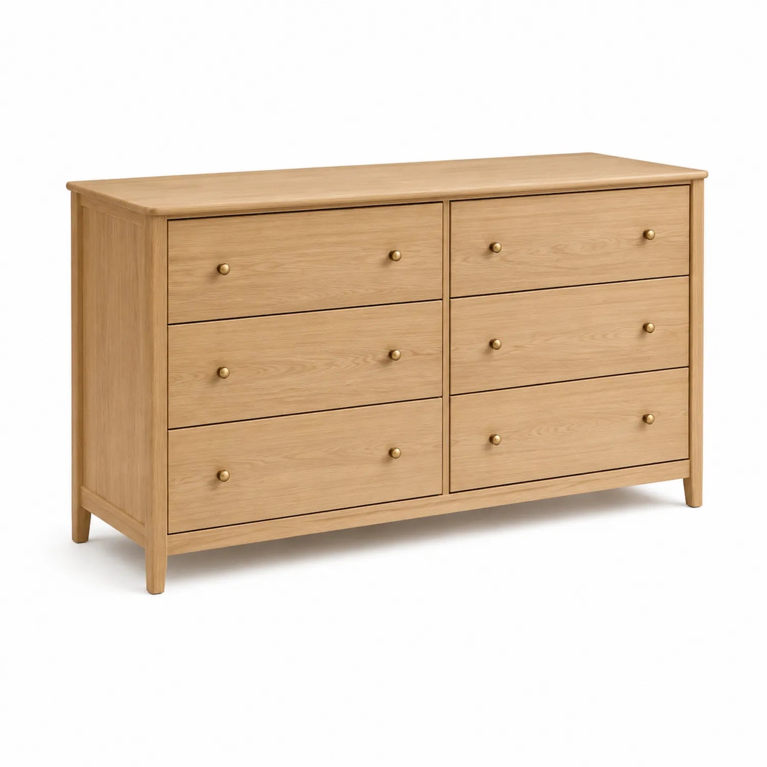Commode en bois de chêne à 6 tiroirs
