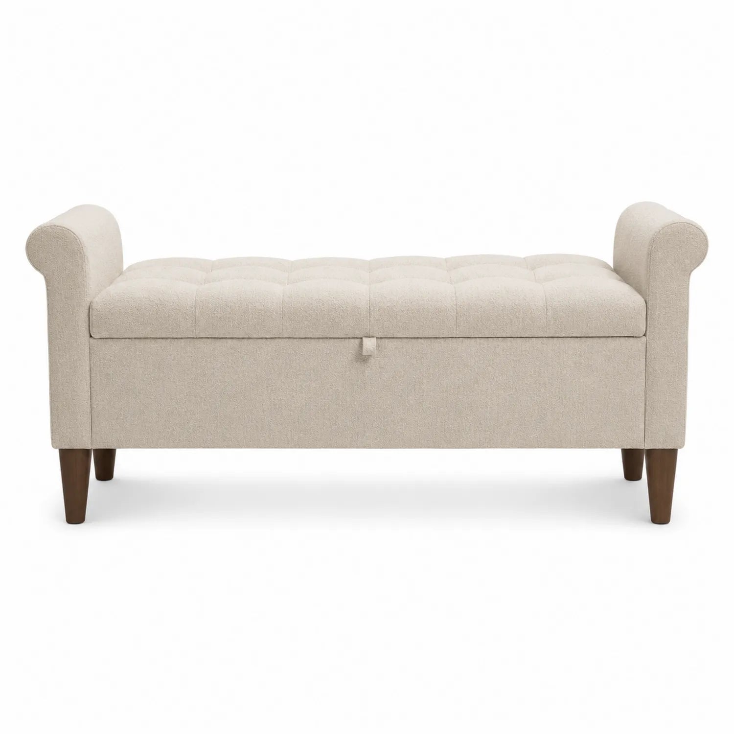Banc de rangement en bois et tissu 120x40x50 cm