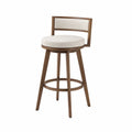 Tabouret de bar en bois avec assise rembourrée en beige