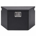 Boîte de rangement métallique noire avec verrou 60x50x40 cm