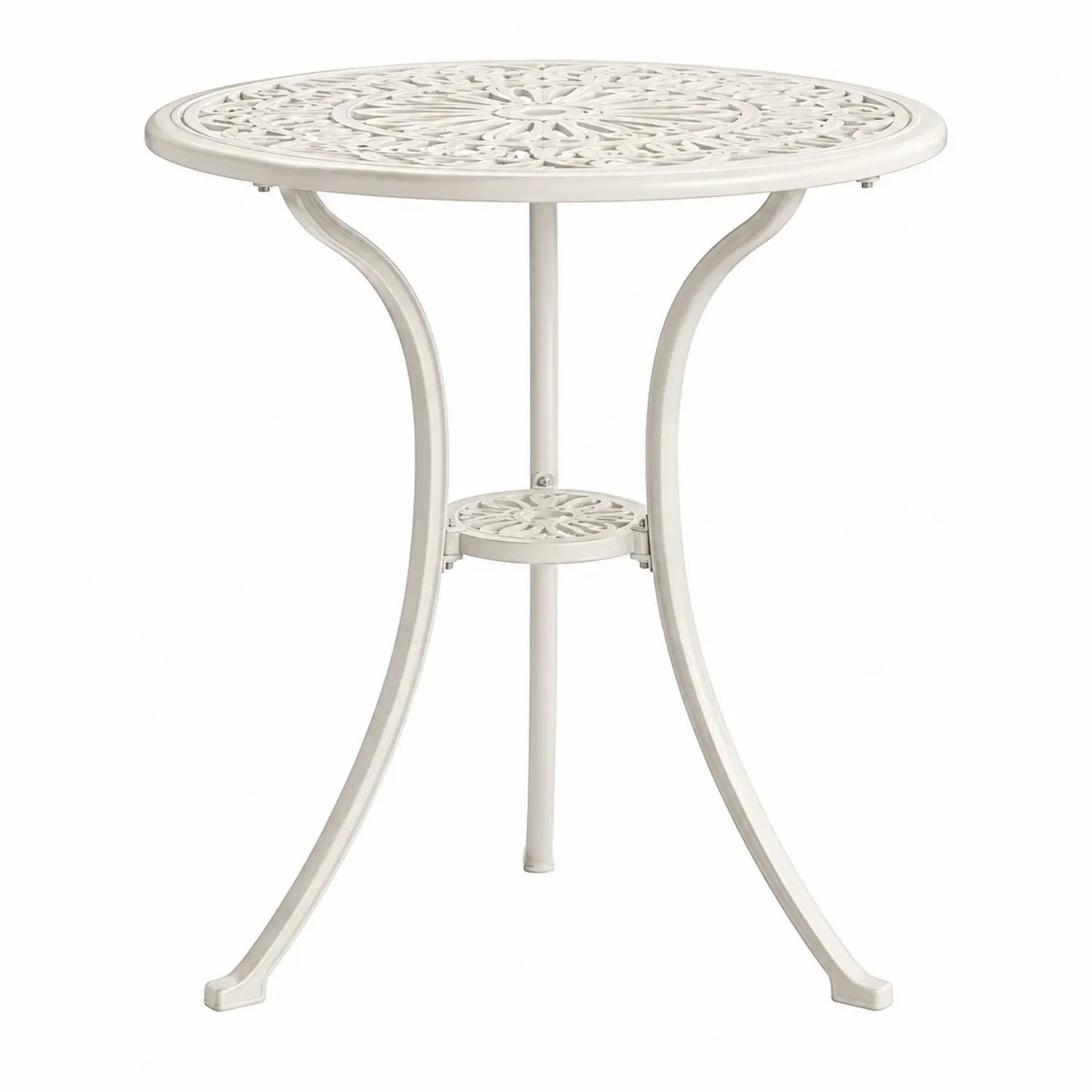 Table ronde d'extérieur en métal Blanc Ø70 cm