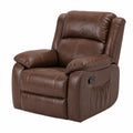 Fauteuil inclinable en cuir synthétique marron 100x90x95 cm