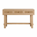 Table console en bois avec tiroirs en rotin 120x35x80cm