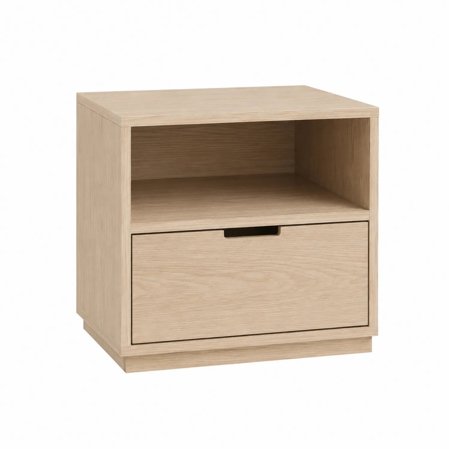Table de chevet en bois de chêne clair avec tiroir 45x35x50 cm