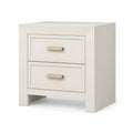 Table de chevet en bois avec 2 tiroirs Blanc