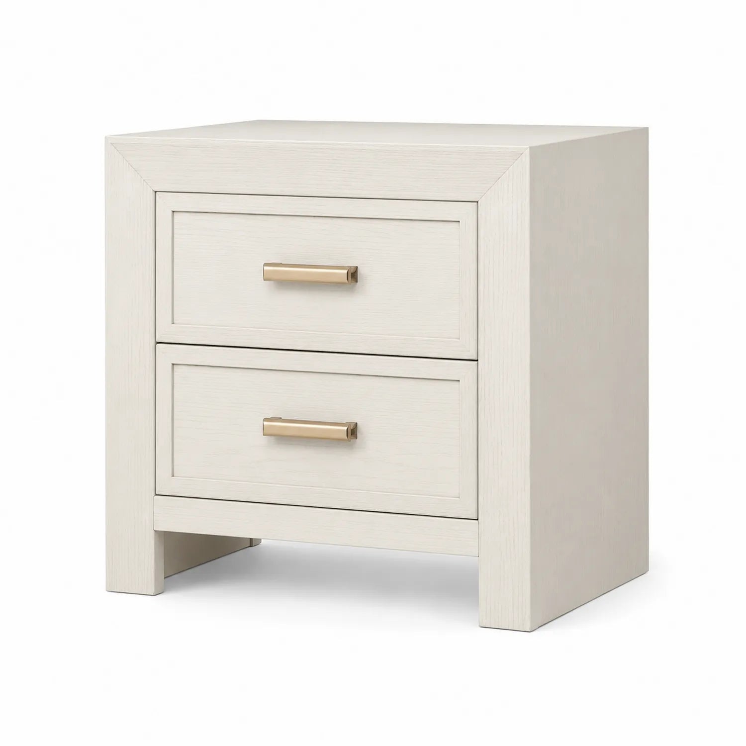 Table de chevet en bois avec 2 tiroirs Blanc